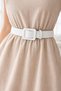 Women's White Square Buckle Waist Belt