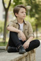 11-15 Boys' T-Shirt with Foldable Sleeves, Shirt Combination, Seasonal Stylish Casual 2-Piece Set