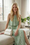 Halter Neck Slit Patterned Long Dress - 1019 - 3