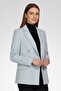 Women Regular Fit Plain Blazer, Sky Blue - 2