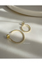 Zircon Stone Gold Half Hoop Earrings - Zircon Stone Gold Half Hoop Earrings - 2
