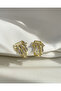 Geometric Zircon Stone Gold Earrings - Geometric Zircon Stone Gold Earrings - 2