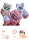 Patterned Unisex Baby Combed Cotton Booties Socks 3 Pack