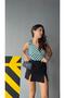 Double Slit Detailed High Waist Black Mini Skirt - 6