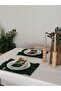 2 Pieces Mossy Linen Lace Detailed 2-Compartment Spoon Holder / Napkin Holder - 6