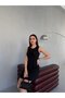 Black Bowknot Zero Sleeve Mini Dress - 4