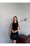 Black Bowknot Zero Sleeve Mini Dress - 3