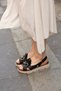 Ern 0053 Eren Shoes&Bag Genuine Leather Buckle Fastening Velcro Strap Thick Sole Sandals Real Leather Black - 8