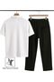 Ottoman Half Zipper Polo Collar T-Shirt and Baggy Sweatpants - %100 Cotton Summer 2-Piece Casual Set - 4