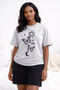 Women's T-Shirt and Shorts Set Butterfly Printed Cotton Comfortable Home Wear & Casual Combination - 2