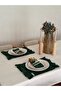 2 Pieces Mossy Linen Lace Detailed 2-Compartment Spoon Holder / Napkin Holder - 3