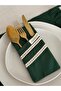 2 Pieces Mossy Linen Lace Detailed 2-Compartment Spoon Holder / Napkin Holder