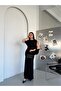 Black Shawl Design Long Dress - 2