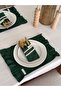 6 Pieces Mossy Linen Lace Detailed 2-Compartment Spoon Holder / Napkin Holder - 3