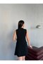 Black Bowknot Zero Sleeve Mini Dress - 7