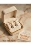 Noctyra Embedded Stone Dangle Pole Star Steel Earrings - 6