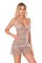 Women's, powder, short tulle nightgown