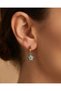 Nazaris Blue and White Inlaid Stone Dangle Star Hoop Steel Earrings - 2