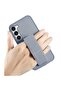 Soft Silicone Horizontal & Vertical Kickstand Cover Wrist Strap Case for Samsung Galaxy A55 5G Grey - 4