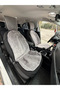 Soft Furry Plush Fur Car Front Seat Face Protector Cushion Cover Double Sided 2-Piece Gray