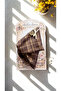 Vintage Plaid Fabric Latch Buckle – Button Detail