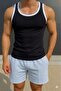 Men's Sports Singlet - Cotton Flexible Black White 2 Pack - 2