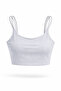 Women's Gray Lightly Supported Thin Double Strap Padded Sports Bra Bustier - 4