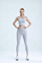 Women's Gray Lightly Supported Thin Double Strap Padded Sports Bra Bustier