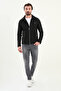 Striped Slim Fit Shirt Collar Zipper Men's Coat Black - 39654.25K - 3