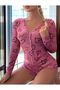 Patterned and Buttoned Nightwear Jumpsuit