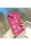 حافظة سيليكون وردية حمراء متوافقة مع هاتف iPhone 15 Plus، حماية للكاميرا مقاومة للصدمات - 4