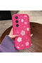 Samsung Galaxy S23 Fe Compatible Pink Red Silicone Case Shockproof Camera Protection - 4