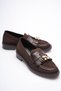 Women's Bitter Brown Beaded Tasseled Daily Short Heeled Shoes Tr30Ms01C - 3