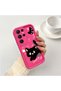 Samsung Galaxy S22 Ultra Compatible Pink Red Silicone Case Shockproof Camera Protection - 2