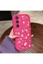 Samsung Galaxy S23 Fe Compatible Pink Red Silicone Case Shockproof Camera Protection - 4