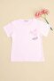 Bow Embroidered Crew Neck Girls' T-Shirt