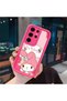 Samsung Galaxy S25 Ultra Compatible Pink Red Silicone Case Shockproof Camera Protection