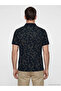 Navy Blue Polo Collar Standard Fit Structured Men's T-Shirt - 6
