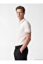 Ecru Polo Neck Pique Men's T-Shirt