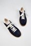 Palminteri 2 Men's Genuine Leather Lace-Up Navy-Ecru Sneakers - 6