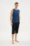 100% Cotton New Season Summer Men's Sleeveless Capri Suit - 7