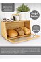 Bamboo Bread Box with Magnet Lid - Kitchen Organizer Bread Storage Box Countertop Bread Bin - 3