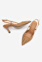 Women's Stiletto Pointed Toe Open Back Hand Knitted Classic Heeled Shoes Reveno Taba - 8
