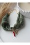 Chili Red Hot Pepper Clover Luck Scarf Bracelet Bandana Khaki Green Fabric Bracelet Handmade - 4