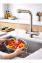 Purified Kitchen Faucet with 3 Outlets Matte Silver Brass Faucet - 2