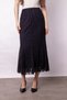 Women's Lined Lace-Tulle High Waist Slim Fit Long Below Knee Fish Cut Skirt-Dark Navy Blue - 3