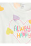 White Crew Neck Patterned Girl's T-Shirt - 3