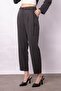 Women's High Waist Side Pocket Belted Boyfriend Silky Textured Spring Fabric Trousers-Anthracite - 2