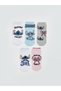 Esvab • Modern & Distinctive Stitch and Angel Embroidered Girls' Booties Socks, Pack of 5