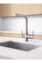 Purified Kitchen Faucet with 3 Outlets Matte Silver Brass Faucet - 4